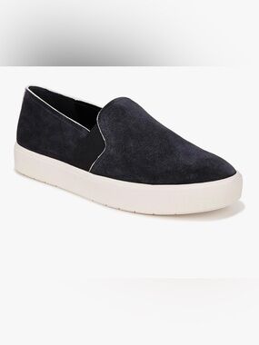 Vince Navy Suede Slip-On with Cream Platform Sole